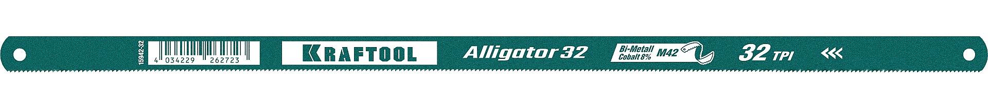 KRAFTOOL Alligator-32, 32 TPI, 300 мм, биметаллическое гибкое полотно по металлу (15942-32) фото 1