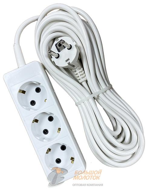 Удлинитель ПРЕМИУМ 10 м с З.К. Р16-012 10А 3 гн ПВС 3*1 /20 фото 1