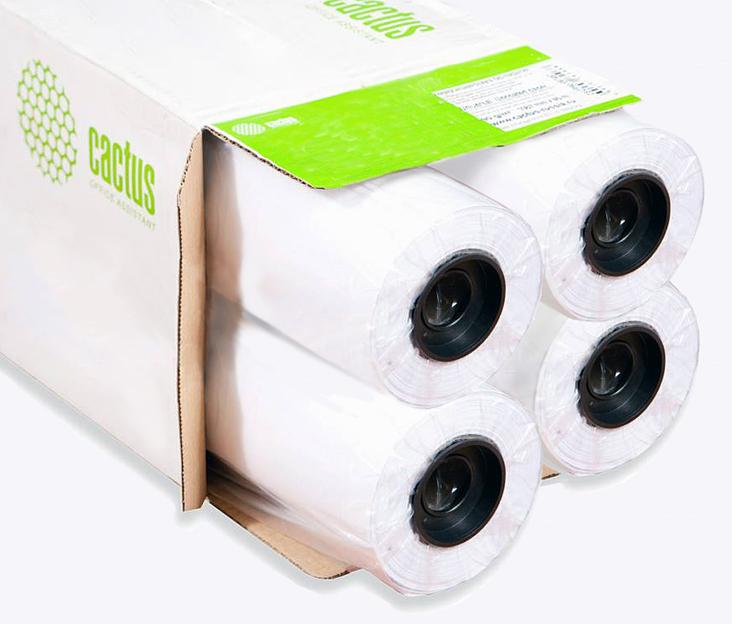 Бумага Cactus Eco CS-LFP80-914457E-4 36"(A0) 914мм-45.7м/80г/м2/белый CIE155% втулка:50.8мм (2") (упак.:4рул) фото 1
