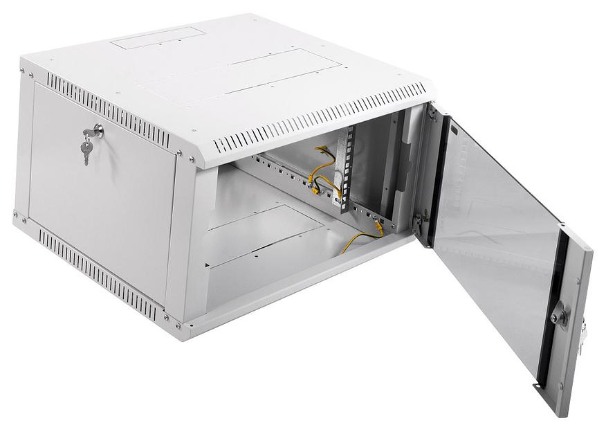 Шкаф коммутационный ЦМО ШРН-ЭКОНОМ (ШРН-Э-6.500-9005) настенный 6U 600x520мм пер.дв.стекл 75кг черный 470мм фото 5