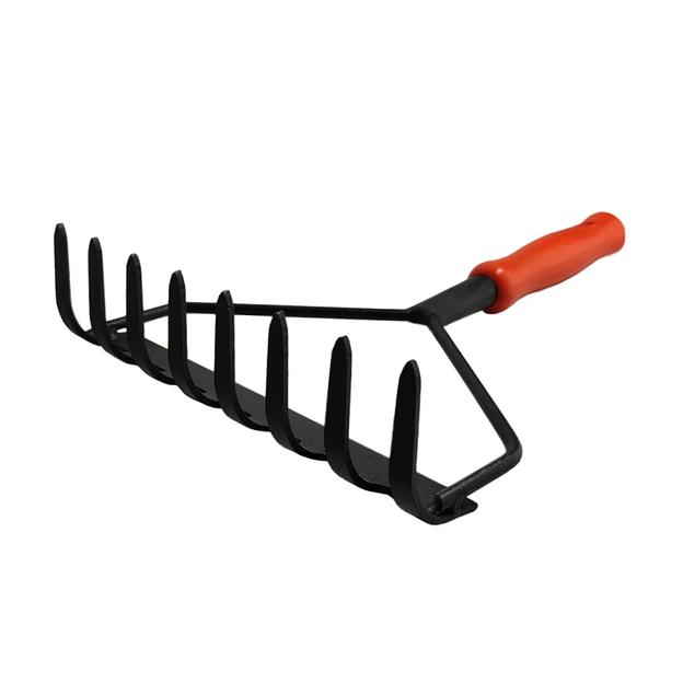 Грабли с пластмассовой ручкой, 8 зубцов фото 1