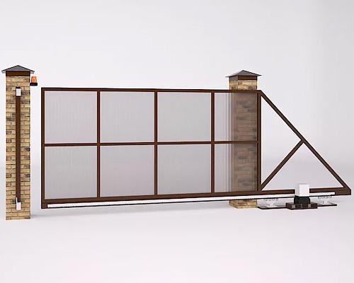 Ворота откатные поликарбонат фото 1