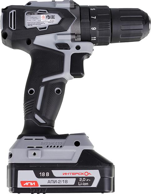 Дрель-шуруповерт ударная Интерскол ДАУ-13/18ВК аккум. патрон:быстрозажимной (кейс в комплекте) фото 6