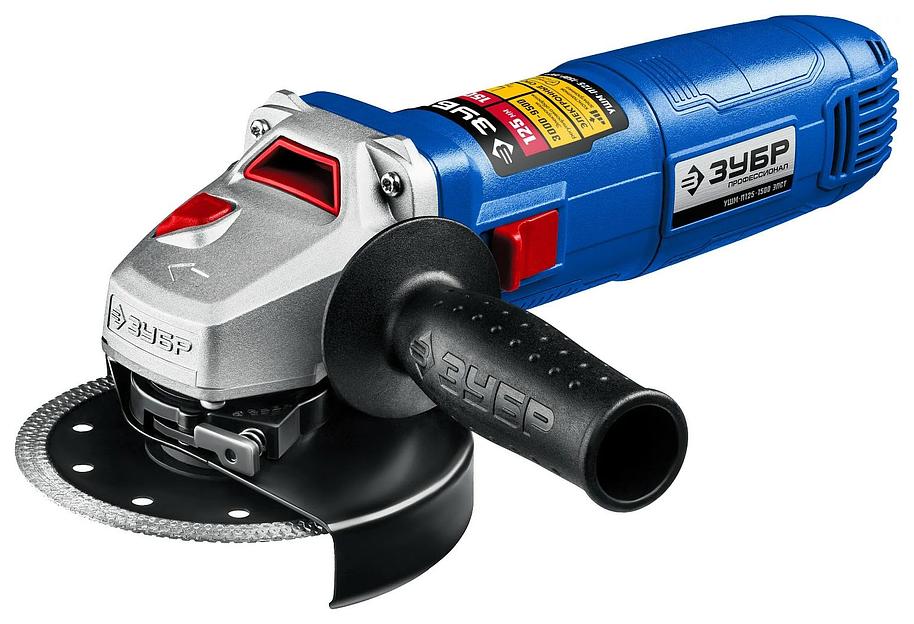 Углошлифовальная машина Зубр УШМ-П125-1500 ЭПСТ 1500Вт 9500об/мин рез.шпин.:M14 d=125мм фото 1
