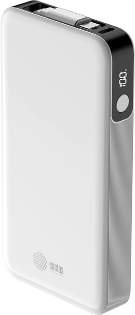 Мобильный аккумулятор Cactus CS-PBFSPA-10000 10000mAh 22.5W 4.5A 2xUSB-C белый фото 1