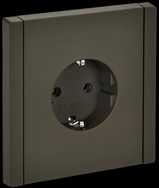 FORTE&PIANO Розетка 1-местная с заземлением без защитных шторок винтовое крепление 16А FP316 серый IEK фото 1