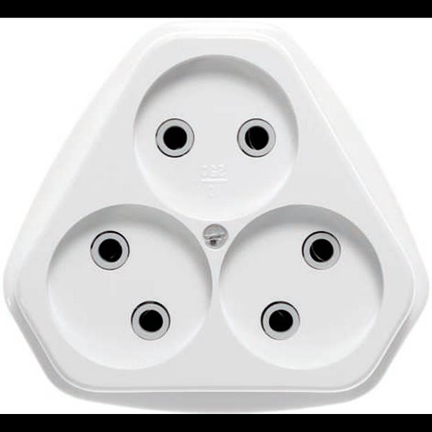 Розетка 3-м СП РС10-394 10А IP20 бел. Кунцево 5928 фото 1
