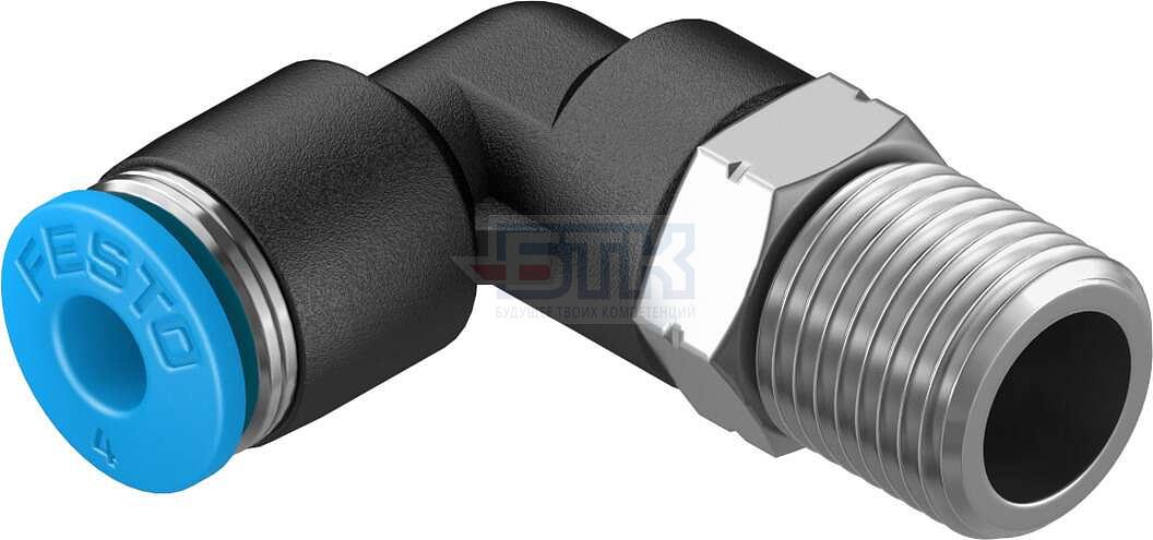 153045 Угловой штуцер с цанговым зажимом и резьбой QSL-1/8-4 FESTO фото 1
