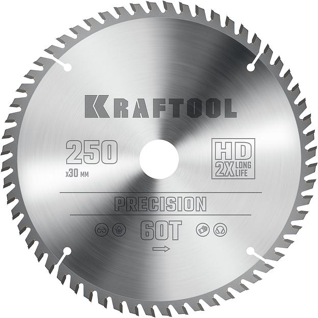 KRAFTOOL Precision, 250 х 30 мм, 60Т, пильный диск по дереву (36952-250-30) фото 1