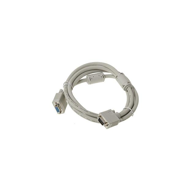 Кабель VGA VGA (m) - VGA (f), ферритовый фильтр, 1.8м, серый фото 1