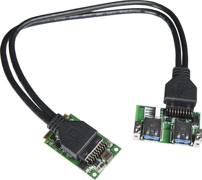 Модуль Mini-PCIe для серии DA, с 2 x USB 3.0 Ports, 1x Universal Bracket (96 x 15 mm) (DA-MEC-2USB) (MEC-USB-M002-15/UB0414) фото 1