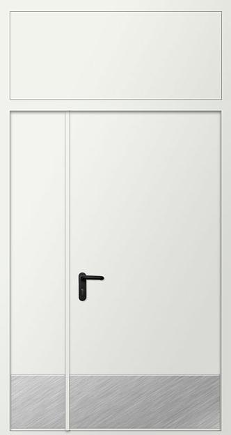 Дверь ДПМ-2 EIS60 с фрамугой и накладкой из нержавеющей стали фото 1