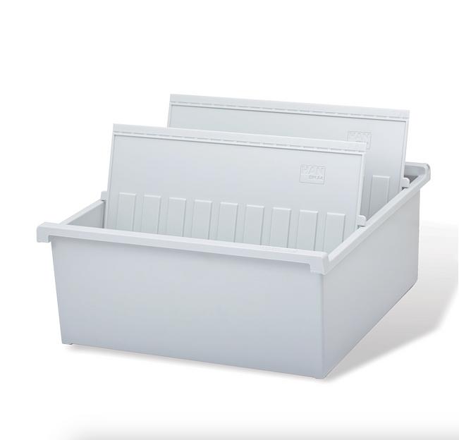 Картотека пластиковая формат А4 (297×210 мм), горизонтальная на 1300 карт, серая, HAN (Германия), НА954/0/11, опт фото 1