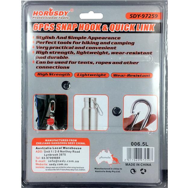 Набор Карабинов 6шт Horusdy SDY-97259 фото 2