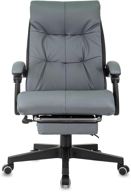 Кресло руководителя Бюрократ CH-824MSG-F серый эко.кожа/ткань крестов. пластик подст.для ног фото 2