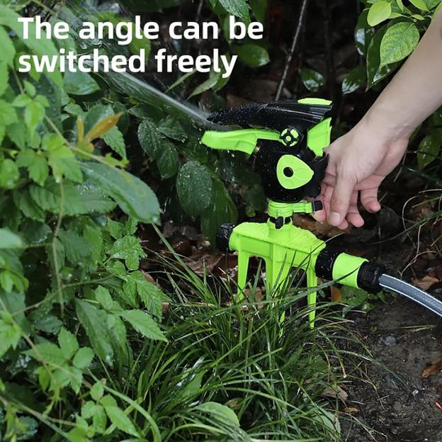 Дождеватель-разбрызгиватель импульсный на 3-х пиках Deli DL581302 площадь орошения до 490кв.м, сектор полива 0-360 град, диаметр шланга 3/4", корпус из ударопрочного пластика фото 3