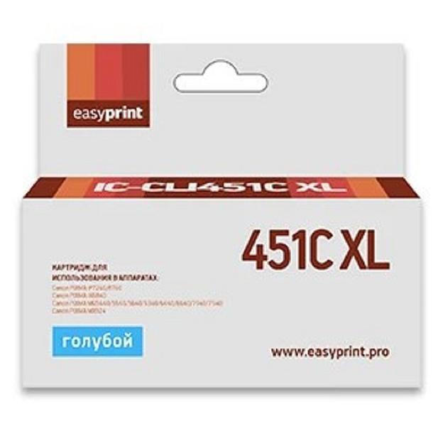 Easyprint CLI-451C XL Картридж IC-CLI451C XL для Canon PIXMA iP7240/MG5440/6340, голубой, с чипом фото 1