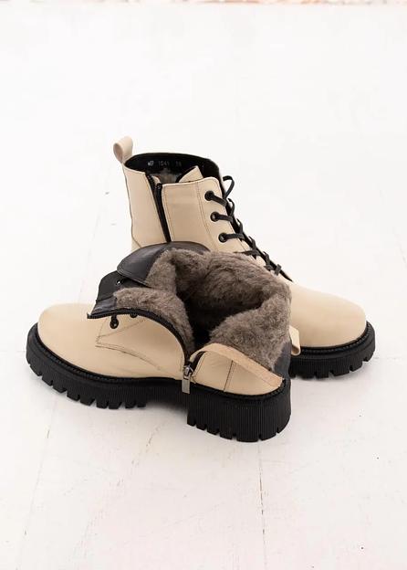 Ботинки зимние женские Onkei бежевая кожа, арт. M1041-1V ОПТ фото 3