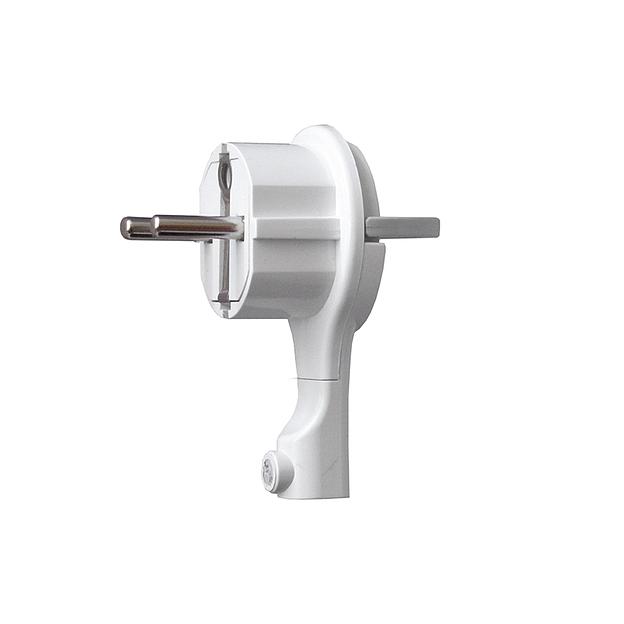 Вилка-невидимка с заземлением белая 16А 250В фото 4