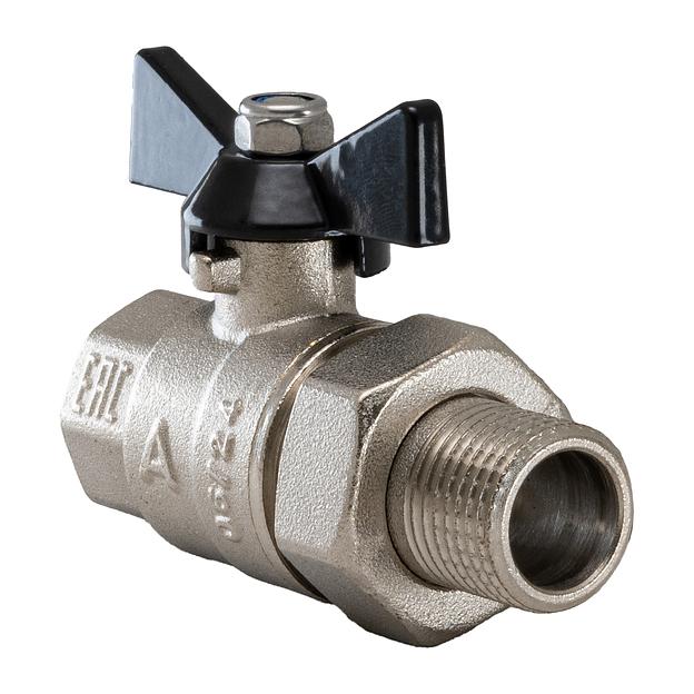 Кран шаровой полнопроходной с полусгоном 3/4' ВН/НР бабочка фото 3