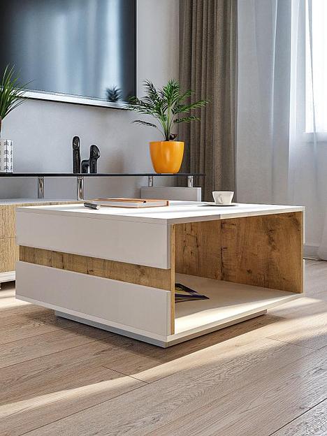 Столик журнальный «Слайд» белый / дуб бунратти опт фото 1