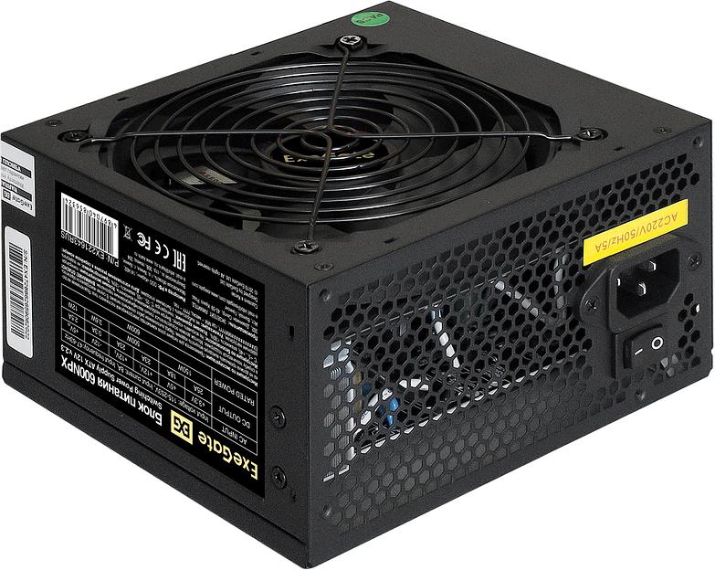 Exegate EX221643RUS Блок питания 600W ATX-600NPX OEM, black, 12cm fan, 24+4pin, 6pin PCI-E, 3*SATA фото 1