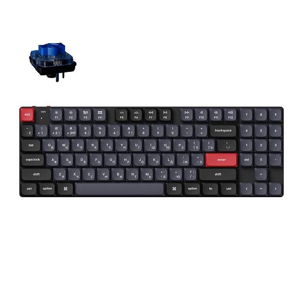 Беспроводная механическая клавиатура QMK Keychron K13 Pro, 90 клавиш, Hot-Swap, Gateron low profile Blue Switch фото 1