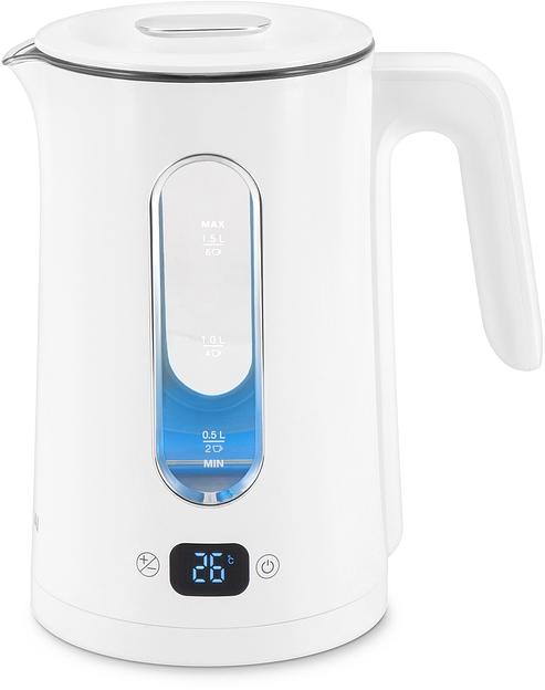 Чайник электрический Hyundai HYK-G5510 1.5л. 2200Вт белый/прозрачный корпус: стекло фото 2