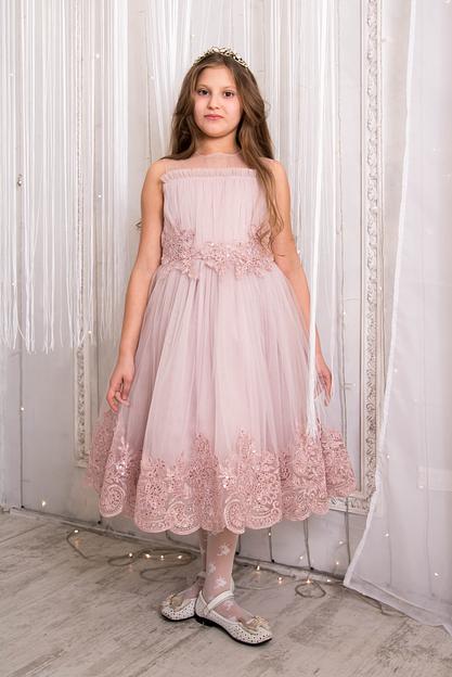 Платье «Её малышество» для девочек нарядное с драпировкой, сиреневый, 98 фото 1