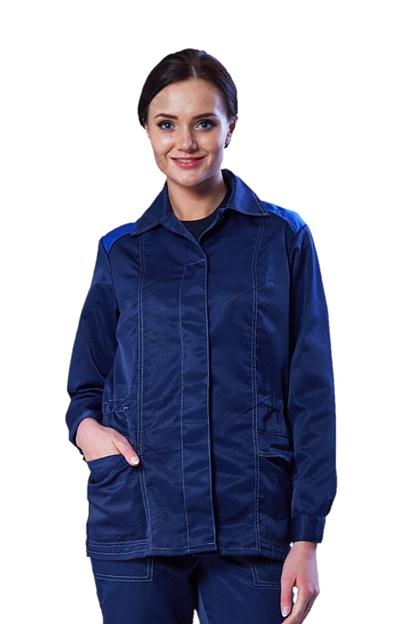 Костюм «Лада» женский (куртка+брюки), тк. грета, цвет синий + василек опт фото 1