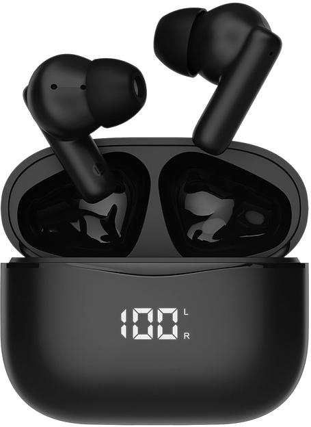 Гарнитура вкладыши Hyundai H-EP204 черный беспроводные bluetooth в ушной раковине (HEP204) фото 1