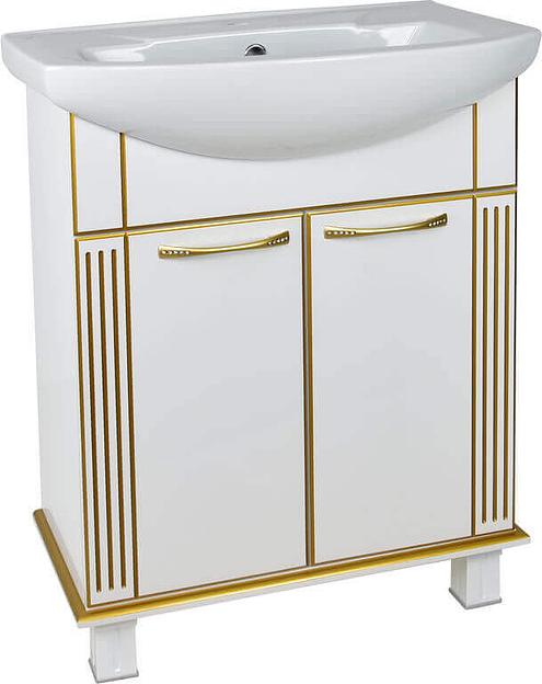 Тумба Аттика 75 DORATIZ 9911.114, белая патина золото, под умывальник фото 1