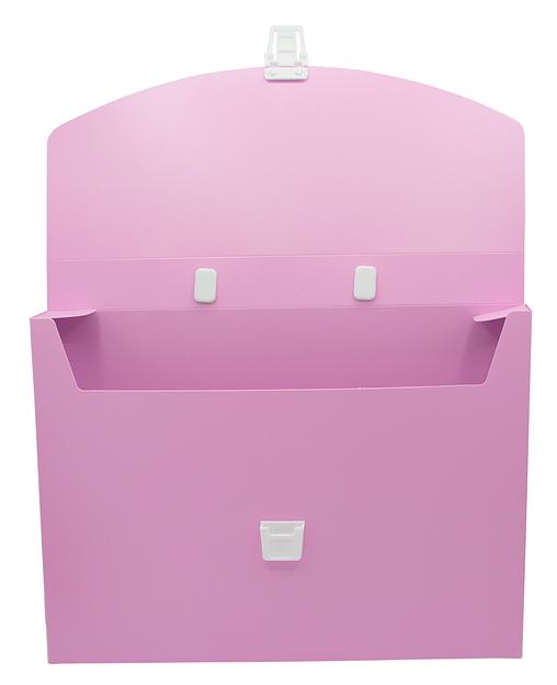 Портфель Бюрократ Pastel PASTPP01PINK 1 отдел. A4 пластик 0.7мм розовый фото 3