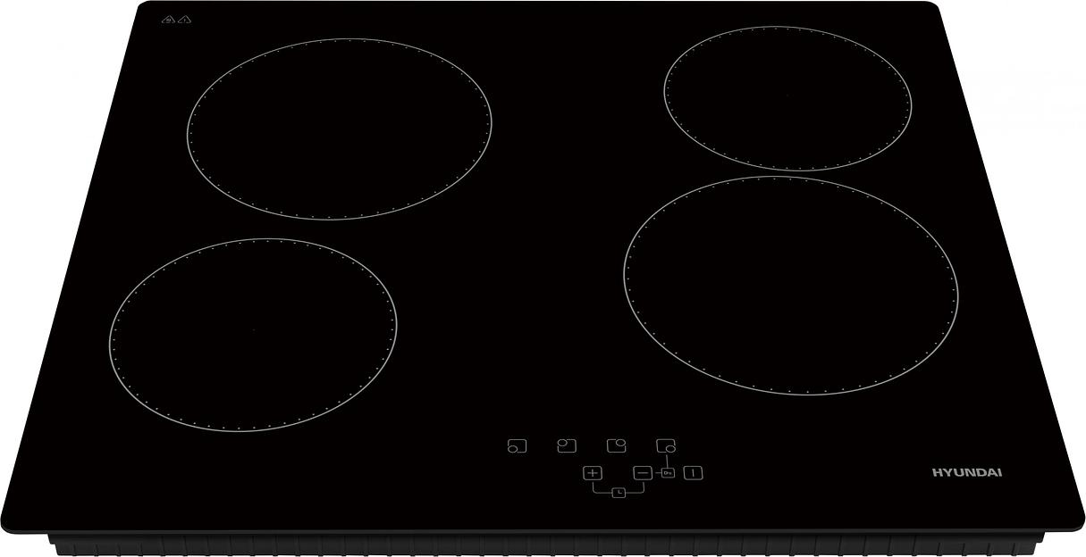 Варочная поверхность Hyundai HHE 6410 BG черный фото 2