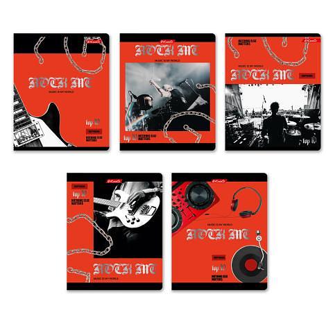 Тетрадь общая на скобе А5, 48 л., клетка, Рок-музыка, 48ТЕТк-007, SVETOCH фото 1