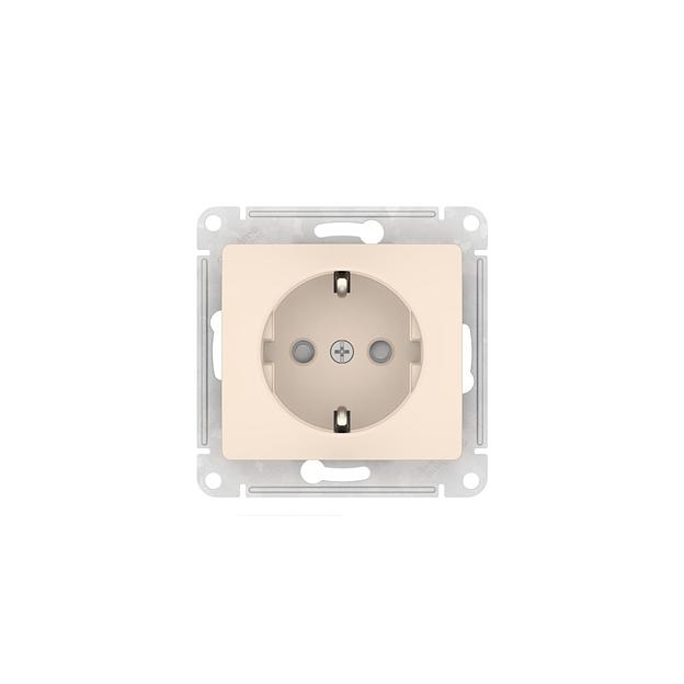 GLOSSA РОЗЕТКА с заземлением со шторками, 16А, быстрозажимные клеммы, БЕЖЕВЫЙ фото 4