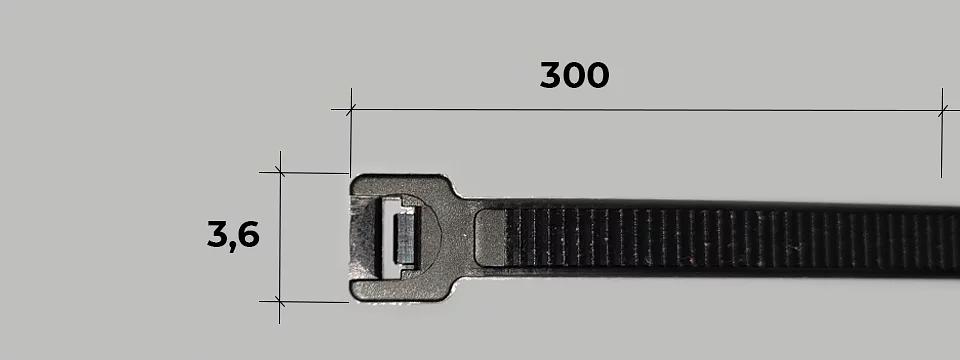 Нейлоновый хомут 3,6х300 Чёрный фото 1