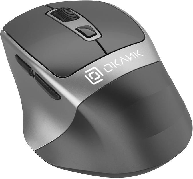 Мышь Оклик 516MW черный/серебристый оптическая (1600dpi) silent беспроводная BT/Radio USB для ноутбука (6but) фото 8