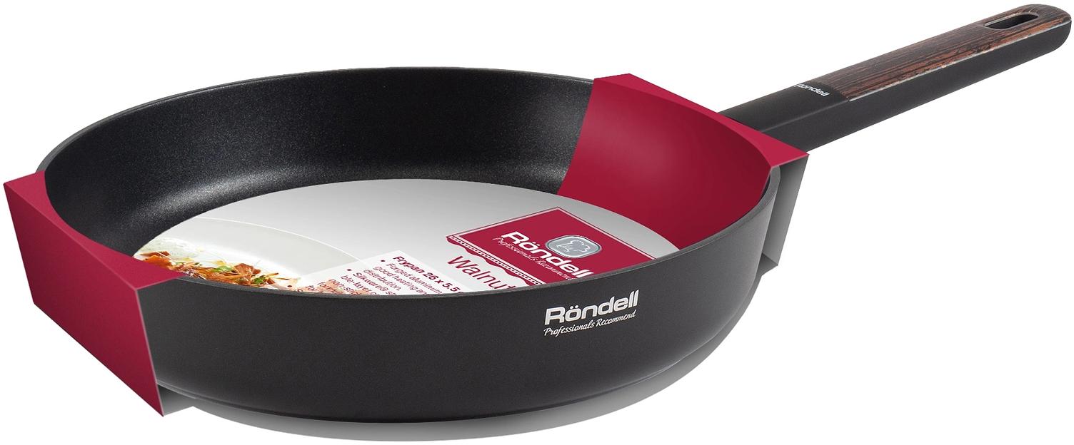 Сковорода Rondell Walnut RDA-1941 круглая 26см покрытие: антипригарное ручка несъемная (без крышки) черный фото 5