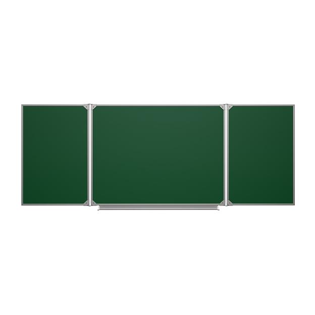 Трёхэлементная магнитная полимерная школьная доска 3000х1200 (меловая) фото 1