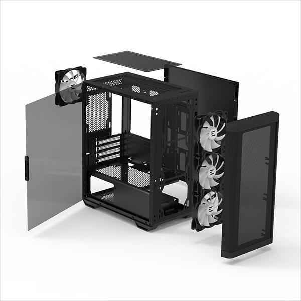 Корпус ZALMAN M4, MATX, BLACK, WINDOW, 1xCombo (3.5'' or 2.5''), 1x3.5", 2x2.5", 1xUSB2.0, 2xUSB3.0, FRONT 3x120mm ARGB, REAR 1x120mm ARGB (M4 Black) фото 9