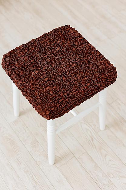 Чехол на табурет Чехлы&Пледы «Виктория» шоколадный махагон (2 шт) ОПТ фото 2