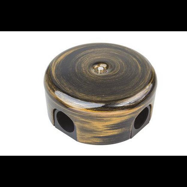 Коробка распределительная d78мм ЛИЗЕТТА (в компл. 4 кабельных ввода) ABS-пластик бронза Bironi B1-52 фото 1