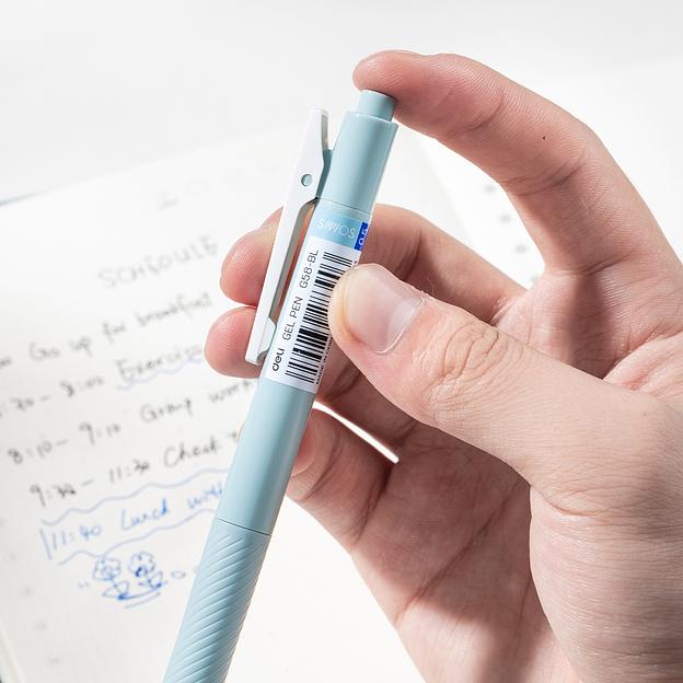 Набор ручек гелев. автоматическая Deli (EG58-BL-P) ассорти d=0.5мм син. черн. кор.карт. (12шт) резин. манжета фото 6