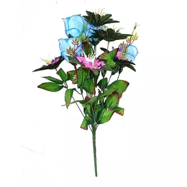 Букет астры с розами 11 голов (2 вида 5+6) 56см 202-694+626 фото 5