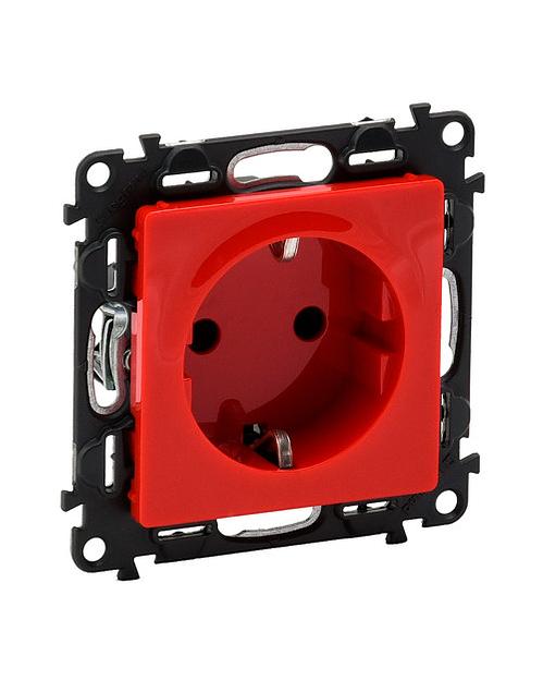 Розетка Legrand VLN-l КРСН 2К+З с/штор 753129 фото 1