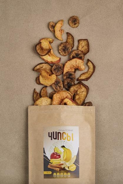 Чипсы «Сыровялов» Ассорти (яблоко, груша, банан) с сахаром и корицей 75 гр, опт фото 1