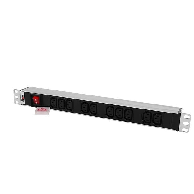 ЦМО Блок розеток Rem-10 с выкл., 12 IEC 60320 C13, 10 A, алюм., 19", шнур 1.8 м. 1,8 IEC 60320 C14 (R-10-12C13-V-440-1.8) фото 1