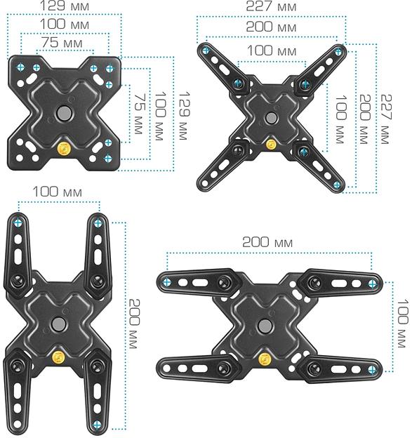 Кронштейн для телевизора Arm Media MARS-7 черный 20"-43" макс.25кг настенный поворот и наклон фото 6