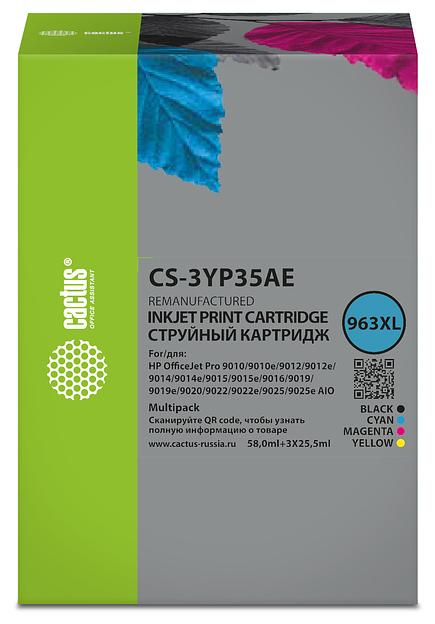 Картридж струйный Cactus CS-3YP35AE 963XL многоцветный набор (134.5мл) для HP OJ 9010 Pro AiO/9012/9014/9015/9016 фото 1